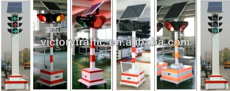 Moveable solar power traffic ligh