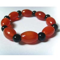 red agate drum bead bracelet